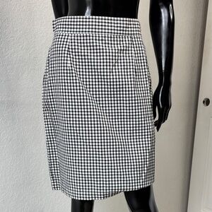 VTG 90s Perry Ellis America Black and White Gingham Pencil Skirt